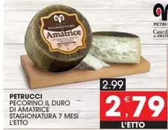 Petrucci - Pecorino Il Duro Di Amatrice Stagionatura 7 Mesi
