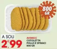 Avimecc - Cotoletta Pollo E Spinaci