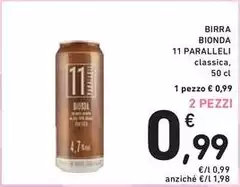 11 Paralleli - Birra Bionda 11 Paralleli - Birra Bionda