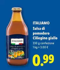 Italiamo - Salsa Di Pomodoro Ciliegino Giallo Italiamo - Salsa Di Pomodoro Ciliegino Giallo