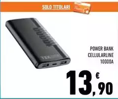 Solo - Power Bank Cellularline 10000a Solo - Power Bank Cellularline 10000a