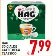 Hag - 30 Cialde Caffe Deca Classico Hag - 30 Cialde Caffe Deca Classico