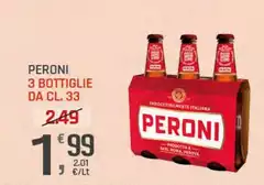Peroni - 3 Bottiglie Da Cl. 33 Peroni - 3 Bottiglie Da Cl. 33