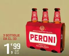 Peroni - 3 Bottiglie Da Cl. 33 Peroni - 3 Bottiglie Da Cl. 33