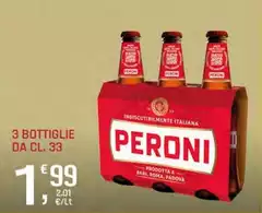 Peroni - 3 Bottiglie Da Cl. 33 Peroni - 3 Bottiglie Da Cl. 33