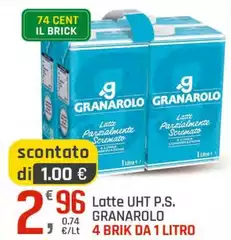 Granarolo - Latte Uht P.s. 4 Brik Da 1 Litro Granarolo - Latte Uht P.s. 4 Brik Da 1 Litro