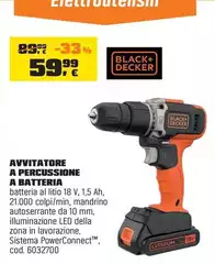 Black+Decker - Avvitatore A Percussione A Batteria Black+Decker - Avvitatore A Percussione A Batteria
