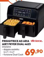 Ariete - Friggitrice Ad Aria Airy Fryer Dual 4623 Ariete - Friggitrice Ad Aria Airy Fryer Dual 4623