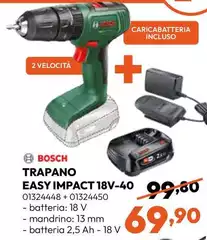 Bosch - Trapano Easy Impact 18V-40 Bosch - Trapano Easy Impact 18V-40