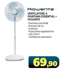 Rowenta - Ventilatore A Piantana Essential + VU4410F0 Rowenta - Ventilatore A Piantana Essential + VU4410F0
