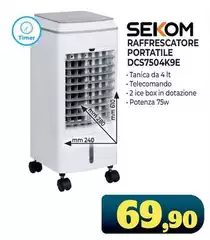 Sekom - Raffrescatore Portatile DCS7504K9E Sekom - Raffrescatore Portatile DCS7504K9E