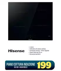 Hisense - Piano Cottura Induzione 60cm - HI6401BSCE Hisense - Piano Cottura Induzione 60cm - HI6401BSCE