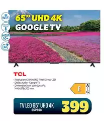TCL - Tv Led 65" UHD 4K 65P69K
