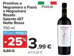 Notte rosa - Primitivo O Negramaro O Fiano O Negramaro Rosato Salento IGT