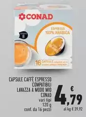 Conad - Capsule Caffè Espresso Compatibili Lavazza A Modo Mio Conad - Capsule Caffè Espresso Compatibili Lavazza A Modo Mio