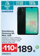 Samsung - Smartphone 5G Mod. A26 Samsung - Smartphone 5G Mod. A26