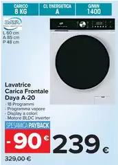 Daya - Lavatrice Carica Frontale A-20 Daya - Lavatrice Carica Frontale A-20