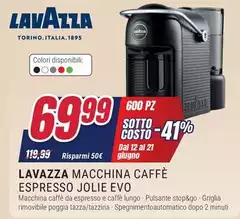 Lavazza - Macchina Caffè Espresso Jolie Evo Lavazza - Macchina Caffè Espresso Jolie Evo