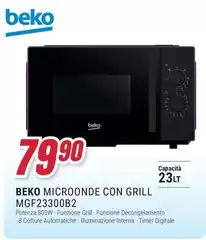Beko - Microonde Con Grill MGF23300B2 Beko - Microonde Con Grill MGF23300B2