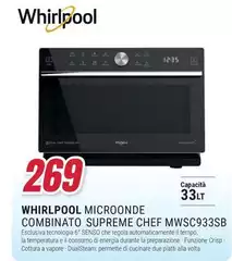 Whirlpool - Microonde Combinato Supreme Chef MWSC933SB Whirlpool - Microonde Combinato Supreme Chef MWSC933SB