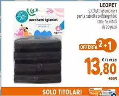 Leopet - Sacchetti Igienicini Per La Raccolta Del Bibsom Del Cane Leopet - Sacchetti Igienicini Per La Raccolta Del Bibsom Del Cane