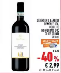 Piemonte - Grignolino, Barbera  DOC, Dolcetto Monferrato DOC