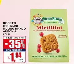 Mulino Bianco - Biscotti Mirtillini Armonia Mulino Bianco - Biscotti Mirtillini Armonia