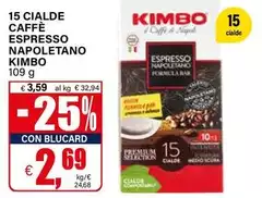 Kimbo - 15 Cialde Caffè Espresso Napoletano Kimbo - 15 Cialde Caffè Espresso Napoletano