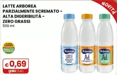 Arborea - Latte Parzialmente Scremato-Alta Digeribilità-Zero Grassi 500 Ml Arborea - Latte Parzialmente Scremato-Alta Digeribilità-Zero Grassi 500 Ml