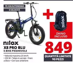 Nilox - X8 Pro Blu E-Bike Pieghevole Nilox - X8 Pro Blu E-Bike Pieghevole