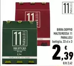 11 Paralleli - Birra Doppio Malto/Rossa 11 Paralleli - Birra Doppio Malto/Rossa