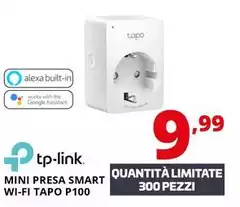 Tp-Link - Mini Presa Smart Wi-Fi Tapo P100 Tp-Link - Mini Presa Smart Wi-Fi Tapo P100