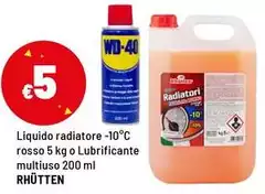 Rhütten - Liquido Radiatore - 10°C Rosso O Lubrificante Multiuso Rhütten - Liquido Radiatore - 10°C Rosso O Lubrificante Multiuso