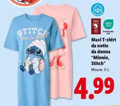 Maxi T-Shirt Da Notte Da Donna ''Minnie/Stitch'' Maxi T-Shirt Da Notte Da Donna ''Minnie/Stitch''