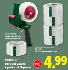 Parkside - Nastro Da Pacchi, 4 Pezzi O Set Dispenser