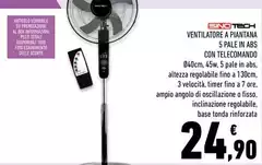 Syntech - Ventilatore A Pianata 5 Pale In Abs Con Telecomando