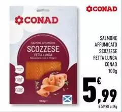 Conad - Salmone Affumicato Scozzese Fetta Lunga