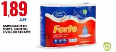 Forte - Asciugatutto , 3 Rotoli, 3 Veli, 8 Strappi Forte - Asciugatutto , 3 Rotoli, 3 Veli, 8 Strappi