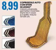 Coprisedile Auto Con Sfere In Legno