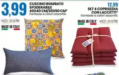 Cuscino Bombato Sfoderabilie 40x40 Cm/30x50 Cm Cuscino Bombato Sfoderabilie 40x40 Cm/30x50 Cm