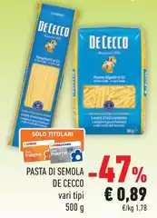 De Cecco - Pasta Di Semola De Cecco - Pasta Di Semola