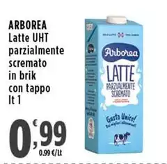 Arborea - Latte UHT Parzialmente Scremato In Brik Con Tappo Arborea - Latte UHT Parzialmente Scremato In Brik Con Tappo