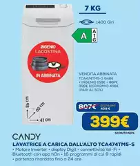 Candy - Lavatrice A Carica Dall'Alto TCA474TM5-S