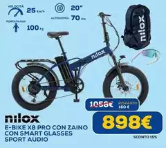 Nilox - E-Bike X8 Pro Con Zaino Con Smart Glasses Sport Audio