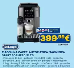 De Longhi - Macchina Caffe' Automatica Magnifica Start ECAM220.91.TB De Longhi - Macchina Caffe' Automatica Magnifica Start ECAM220.91.TB