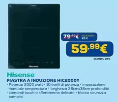 Hisense - Piastra A Induzione HIC2000Y