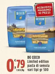 De Cecco - Limited Edition Pasta Di Semola De Cecco - Limited Edition Pasta Di Semola