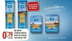De Cecco - Limited Edition Pasta Di Semola De Cecco - Limited Edition Pasta Di Semola