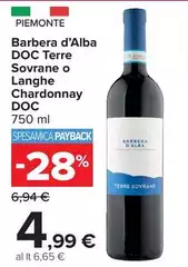 Piemonte miele - Barbera D'Alba DOC Terre Sovrane O Langhe Chardonnay DOC