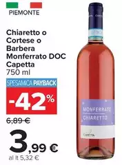 Piemonte - Chiaretto O Cortese O Barbera Monferrato DOC